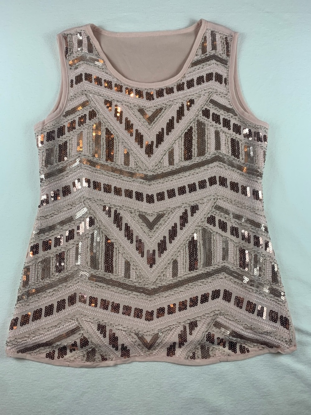 Sequined Womens Tank Top Beautifully Detailed No Size‎ or Care Tags Fits Medium